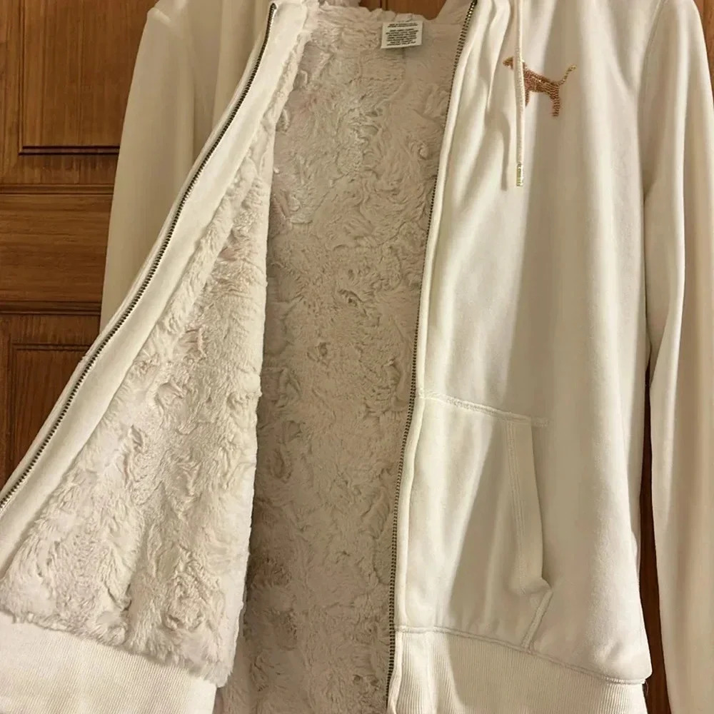 Victorias Secret Pink Fur Lined Hoodie - Picture 5 of 6